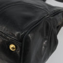 PRADA Hand Bag Leather 2way Black Gold Tone Auth 192927V-14