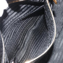 PRADA Hand Bag Leather 2way Black Gold Tone Auth 192927V-23
