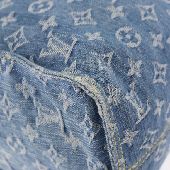 LOUIS VUITTON Monogram Denim On The Go MM Hand Bag Blue M46871 LV Auth 192928SAM