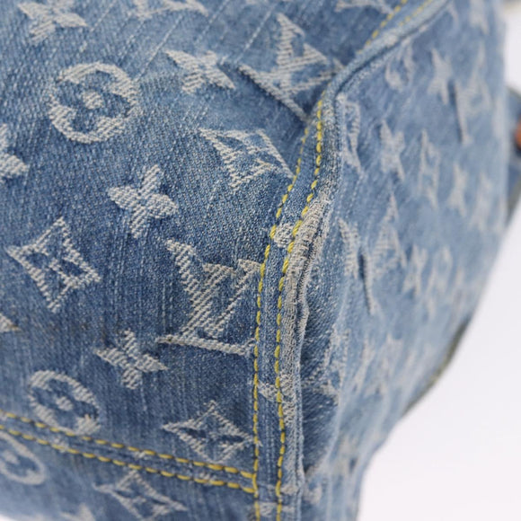LOUIS VUITTON Monogram Denim On The Go MM Hand Bag Blue M46871 LV Auth 192928SAM