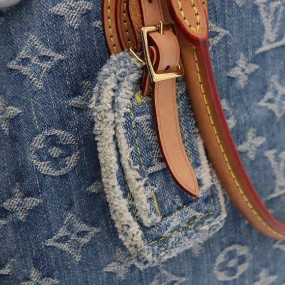 LOUIS VUITTON Monogram Denim On The Go MM Hand Bag Blue M46871 LV Auth 192928SAM