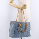 LOUIS VUITTON Monogram Denim On The Go MM Hand Bag Blue M46871 LV Auth 192928SAM-25