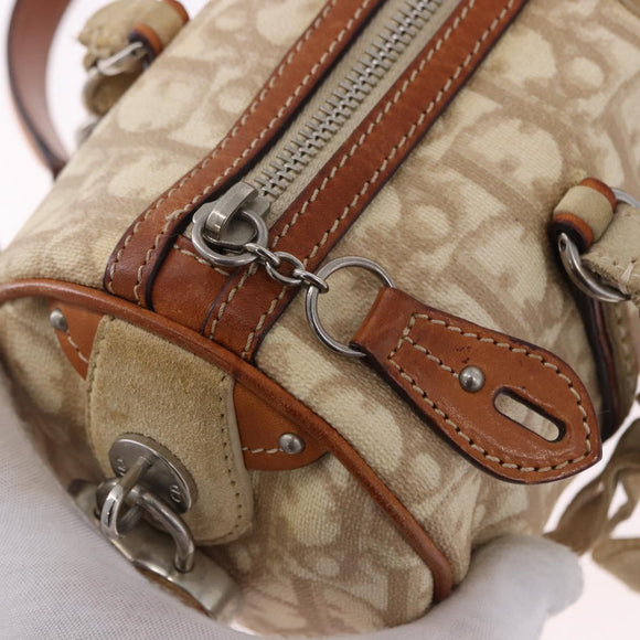 Christian Dior Trotter Romantic Chain Shoulder Bag PVC Beige Silver Auth 192931