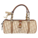 Christian Dior Trotter Romantic Chain Shoulder Bag PVC Beige Silver Auth 192931-2