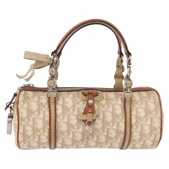 Christian Dior Trotter Romantic Chain Shoulder Bag PVC Beige Silver Auth 192931