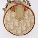 Christian Dior Trotter Romantic Chain Shoulder Bag PVC Beige Silver Auth 192931-4