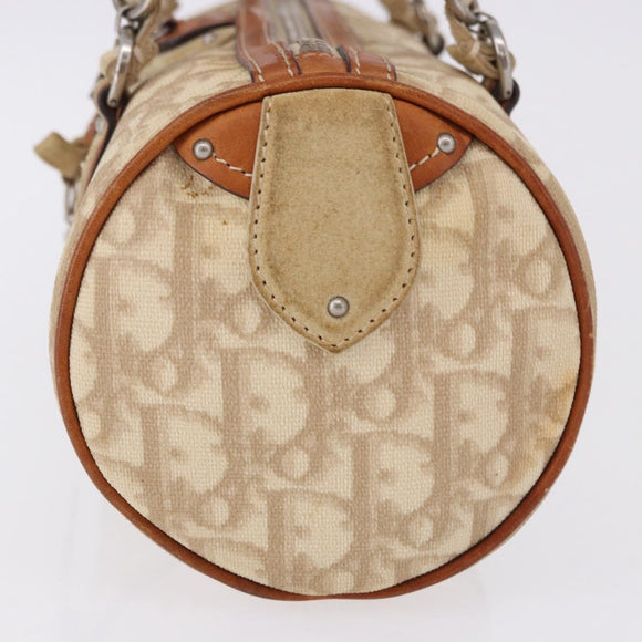 Christian Dior Trotter Romantic Chain Shoulder Bag PVC Beige Silver Auth 192931