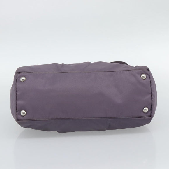 PRADA Hand Bag Nylon 2way Purple Silver Auth 192934A