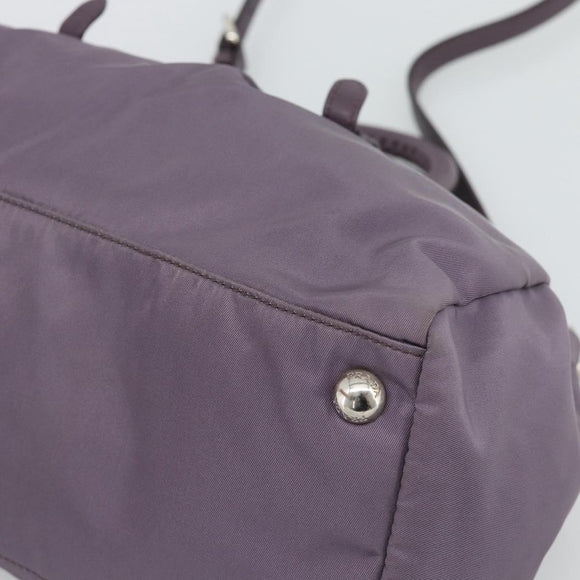 PRADA Hand Bag Nylon 2way Purple Silver Auth 192934A