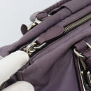 PRADA Hand Bag Nylon 2way Purple Silver Auth 192934A-17