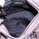 PRADA Hand Bag Nylon 2way Purple Silver Auth 192934A-20