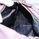 PRADA Hand Bag Nylon 2way Purple Silver Auth 192934A-21