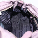 PRADA Hand Bag Nylon 2way Purple Silver Auth 192934A-22