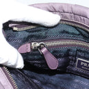 PRADA Hand Bag Nylon 2way Purple Silver Auth 192934A-23
