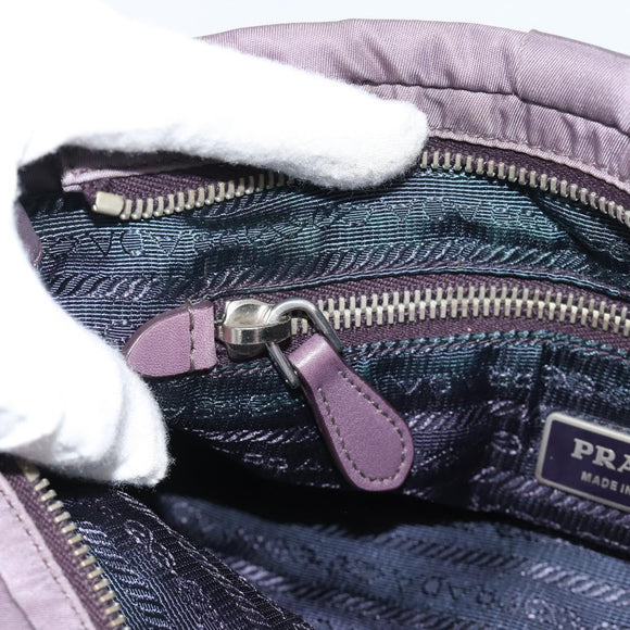 PRADA Hand Bag Nylon 2way Purple Silver Auth 192934A