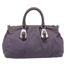 PRADA Hand Bag Nylon 2way Purple Silver Auth 192934A-3