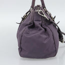 PRADA Hand Bag Nylon 2way Purple Silver Auth 192934A-4