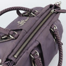 PRADA Hand Bag Nylon 2way Purple Silver Auth 192934A-6