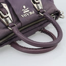 PRADA Hand Bag Nylon 2way Purple Silver Auth 192934A-7