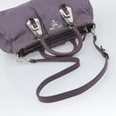 PRADA Hand Bag Nylon 2way Purple Silver Auth 192934A-9