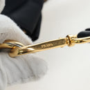 PRADA Hand Bag Nylon 2way Navy Gold Auth 192936V-12