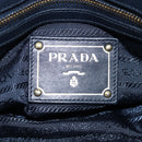PRADA Hand Bag Nylon 2way Navy Gold Auth 192936V-22