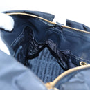 PRADA Hand Bag Nylon 2way Navy Gold Auth 192936V-24