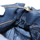 PRADA Hand Bag Nylon 2way Navy Gold Auth 192936V-25