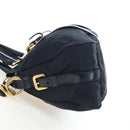 PRADA Hand Bag Nylon 2way Navy Gold Auth 192936V-4