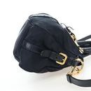 PRADA Hand Bag Nylon 2way Navy Gold Auth 192936V-5