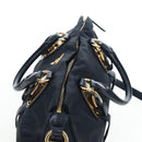 PRADA Hand Bag Nylon 2way Navy Gold Auth 192936V-6