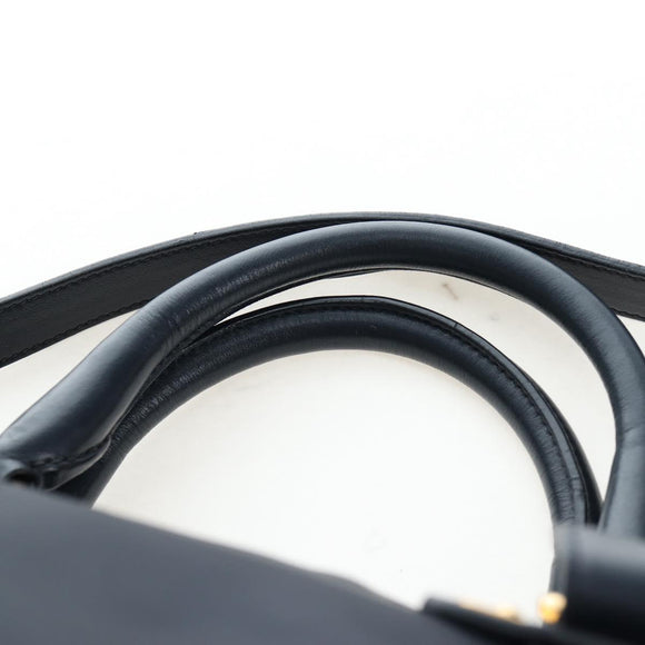 PRADA Hand Bag Nylon 2way Navy Gold Auth 192936V