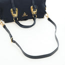 PRADA Hand Bag Nylon 2way Navy Gold Auth 192936V-9