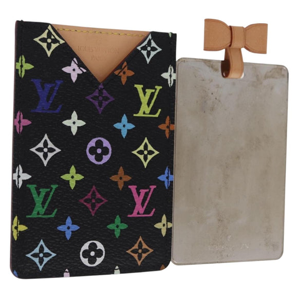 LOUIS VUITTON Monogram Multicolor Etui Hand Mirror Black M92651 LV Auth 192940V