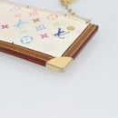 LOUIS VUITTON Monogram Multicolor Pochette Cles White M92655 LV Auth 192941-15