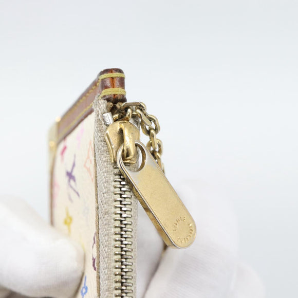 LOUIS VUITTON Monogram Multicolor Pochette Cles White M92655 LV Auth 192941