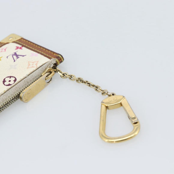 LOUIS VUITTON Monogram Multicolor Pochette Cles White M92655 LV Auth 192941