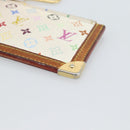 LOUIS VUITTON Monogram Multicolor Pochette Cles White M92655 LV Auth 192941-8