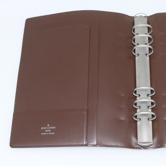 LOUIS VUITTON Epi Agenda GM Day Planner Cover Mocha Brown R2006D LV Auth 192942