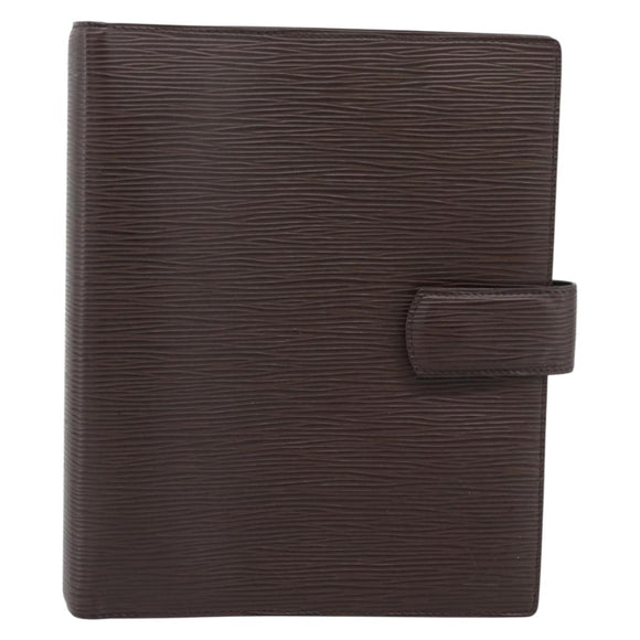 LOUIS VUITTON Epi Agenda GM Day Planner Cover Mocha Brown R2006D LV Auth 192942
