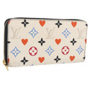 LOUIS VUITTON Monogram Game On Zippy Long Wallet White M57491 LV Auth 192943A-1