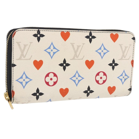 LOUIS VUITTON Monogram Game On Zippy Long Wallet White M57491 LV Auth 192943A