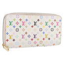LOUIS VUITTON Monogram Multicolor Zippy Wallet White M60241 LV Auth 192944-1