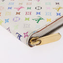 LOUIS VUITTON Monogram Multicolor Zippy Wallet White M60241 LV Auth 192944-16
