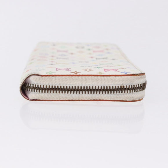 LOUIS VUITTON Monogram Multicolor Zippy Wallet White M60241 LV Auth 192944