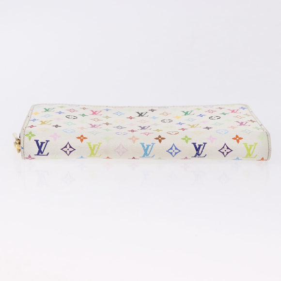 LOUIS VUITTON Monogram Multicolor Zippy Wallet White M60241 LV Auth 192944