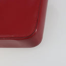 PRADA Hand Bag Leather Red Gold Auth 192949V-17