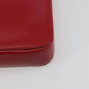 PRADA Hand Bag Leather Red Gold Auth 192949V-18