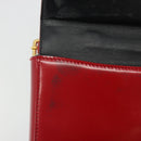 PRADA Hand Bag Leather Red Gold Auth 192949V-8