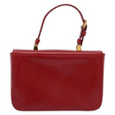 PRADA Hand Bag Leather Red Gold Auth 192949V-2